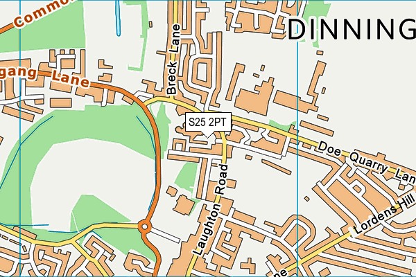 S25 2PT map - OS VectorMap District (Ordnance Survey)