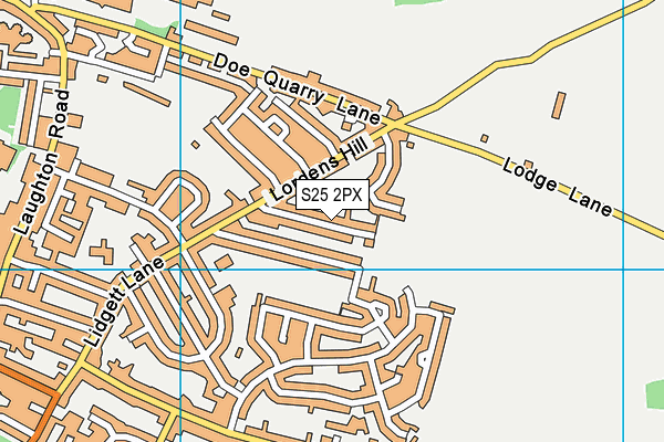 S25 2PX map - OS VectorMap District (Ordnance Survey)