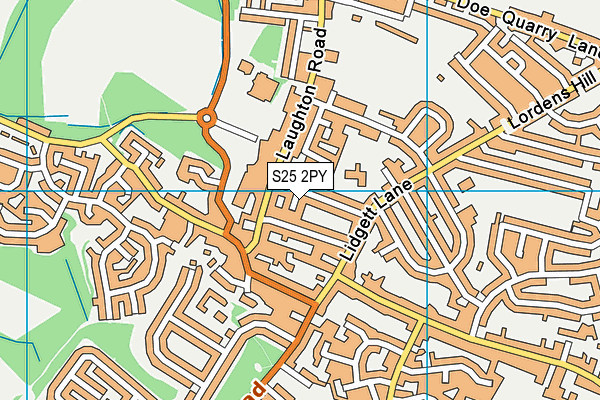S25 2PY map - OS VectorMap District (Ordnance Survey)
