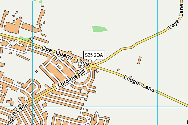 S25 2QA map - OS VectorMap District (Ordnance Survey)