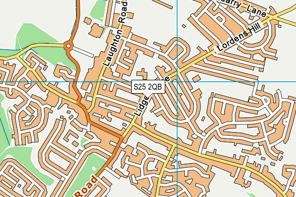 S25 2QB map - OS VectorMap District (Ordnance Survey)