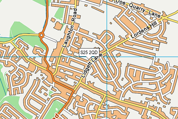 S25 2QD map - OS VectorMap District (Ordnance Survey)