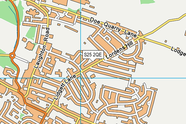 S25 2QE map - OS VectorMap District (Ordnance Survey)