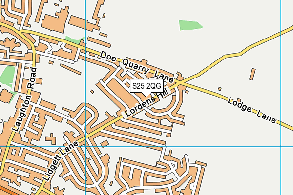 S25 2QG map - OS VectorMap District (Ordnance Survey)