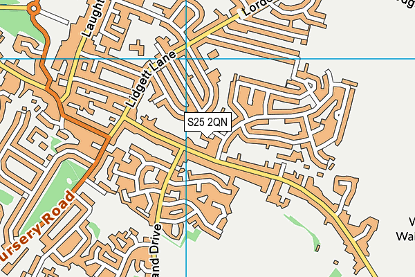 S25 2QN map - OS VectorMap District (Ordnance Survey)
