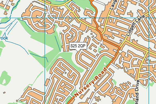 S25 2QP map - OS VectorMap District (Ordnance Survey)