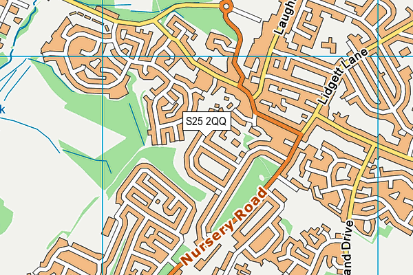 S25 2QQ map - OS VectorMap District (Ordnance Survey)