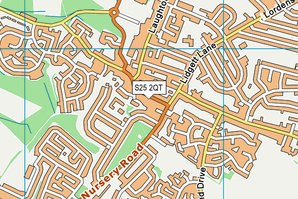 S25 2QT map - OS VectorMap District (Ordnance Survey)