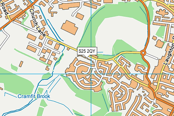 S25 2QY map - OS VectorMap District (Ordnance Survey)