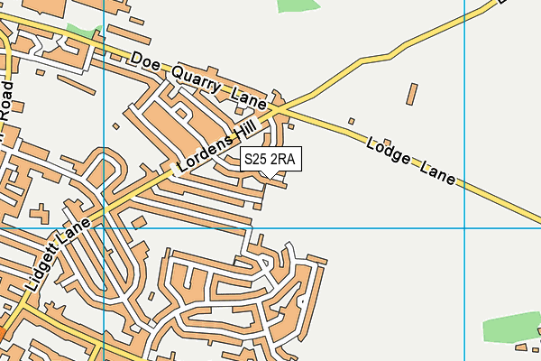 S25 2RA map - OS VectorMap District (Ordnance Survey)
