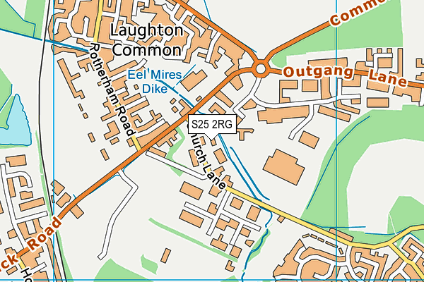 S25 2RG map - OS VectorMap District (Ordnance Survey)