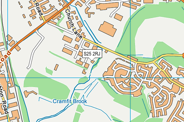 S25 2RJ map - OS VectorMap District (Ordnance Survey)