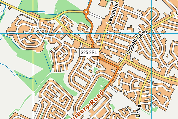 S25 2RL map - OS VectorMap District (Ordnance Survey)