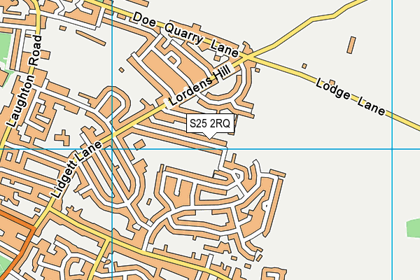 S25 2RQ map - OS VectorMap District (Ordnance Survey)