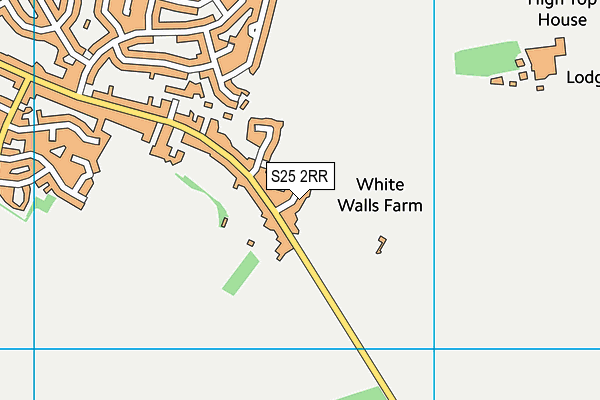 S25 2RR map - OS VectorMap District (Ordnance Survey)