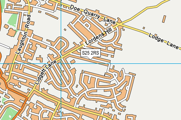 S25 2RS map - OS VectorMap District (Ordnance Survey)