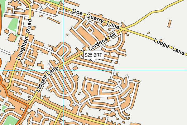 S25 2RT map - OS VectorMap District (Ordnance Survey)