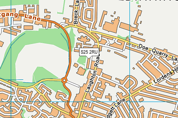 S25 2RU map - OS VectorMap District (Ordnance Survey)
