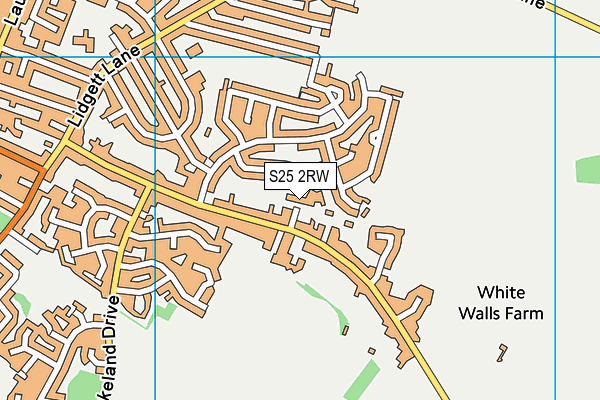 S25 2RW map - OS VectorMap District (Ordnance Survey)