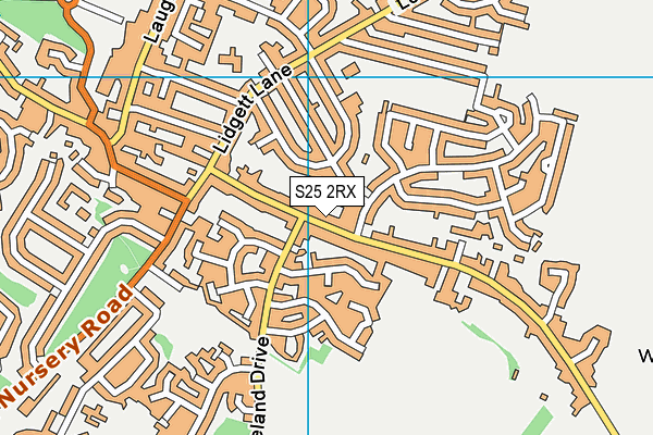 S25 2RX map - OS VectorMap District (Ordnance Survey)