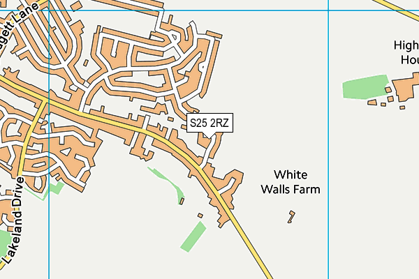 S25 2RZ map - OS VectorMap District (Ordnance Survey)