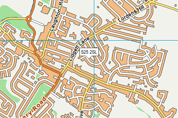S25 2SL map - OS VectorMap District (Ordnance Survey)