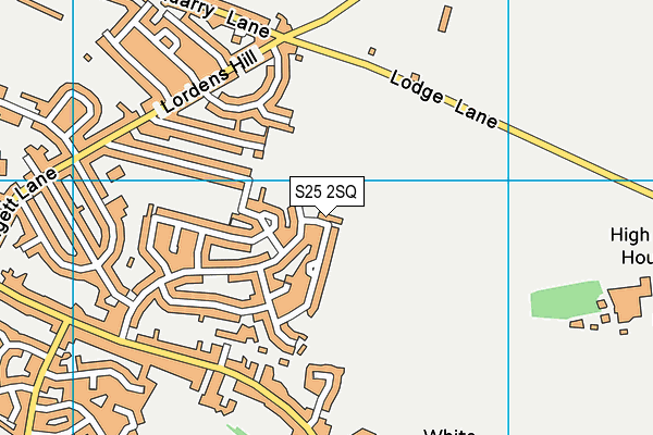 S25 2SQ map - OS VectorMap District (Ordnance Survey)