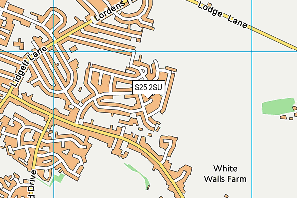 S25 2SU map - OS VectorMap District (Ordnance Survey)