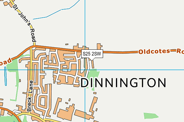 S25 2SW map - OS VectorMap District (Ordnance Survey)