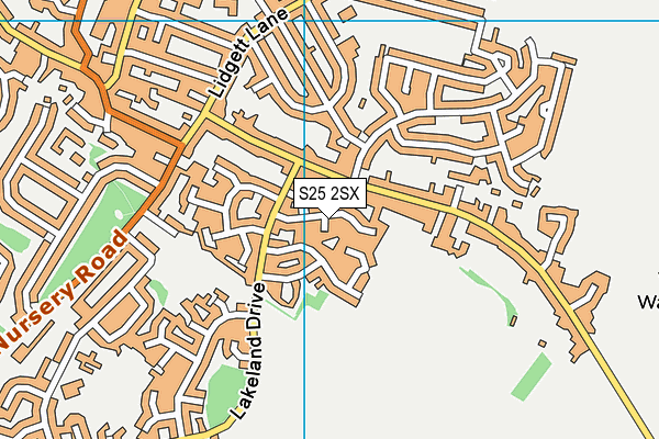 S25 2SX map - OS VectorMap District (Ordnance Survey)