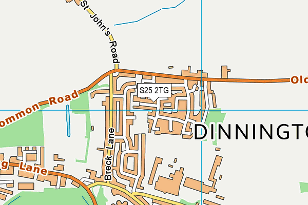 S25 2TG map - OS VectorMap District (Ordnance Survey)