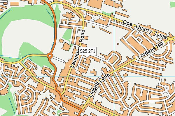 S25 2TJ map - OS VectorMap District (Ordnance Survey)