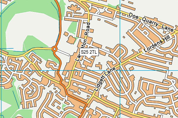 S25 2TL map - OS VectorMap District (Ordnance Survey)