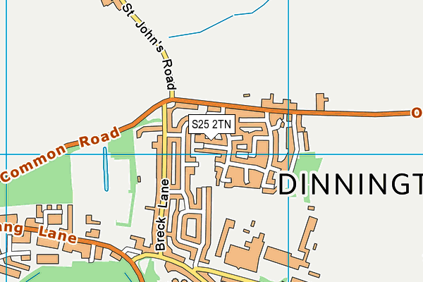 S25 2TN map - OS VectorMap District (Ordnance Survey)