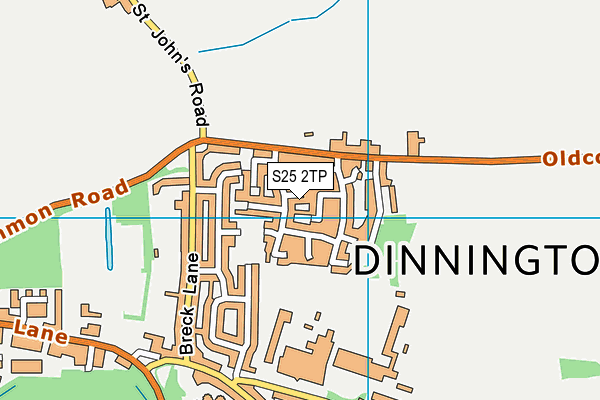 S25 2TP map - OS VectorMap District (Ordnance Survey)