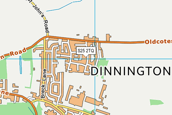 S25 2TQ map - OS VectorMap District (Ordnance Survey)