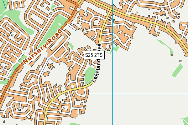 S25 2TS map - OS VectorMap District (Ordnance Survey)