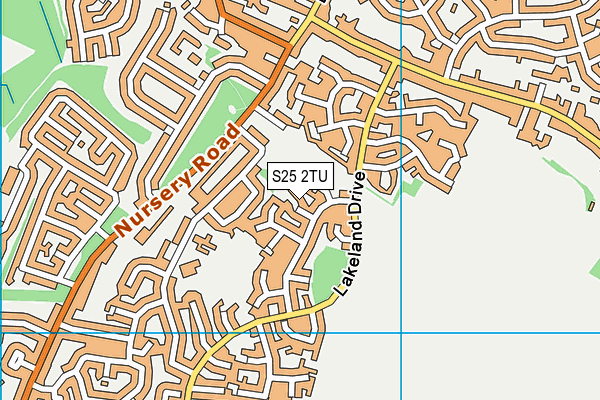 S25 2TU map - OS VectorMap District (Ordnance Survey)