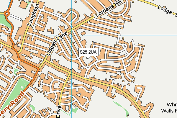 S25 2UA map - OS VectorMap District (Ordnance Survey)