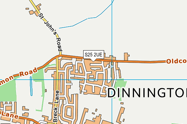 S25 2UE map - OS VectorMap District (Ordnance Survey)
