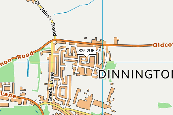 S25 2UF map - OS VectorMap District (Ordnance Survey)
