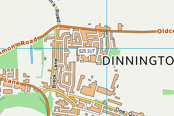 S25 2UT map - OS VectorMap District (Ordnance Survey)