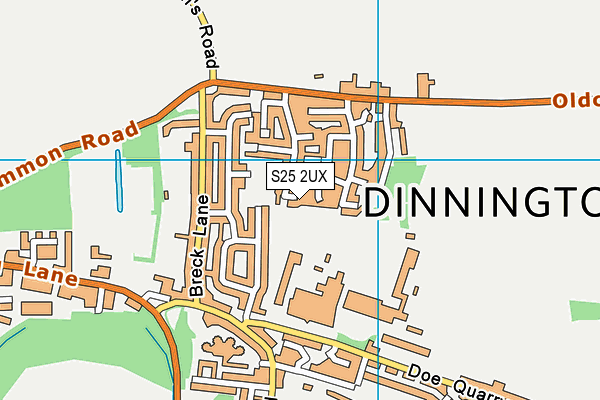 S25 2UX map - OS VectorMap District (Ordnance Survey)