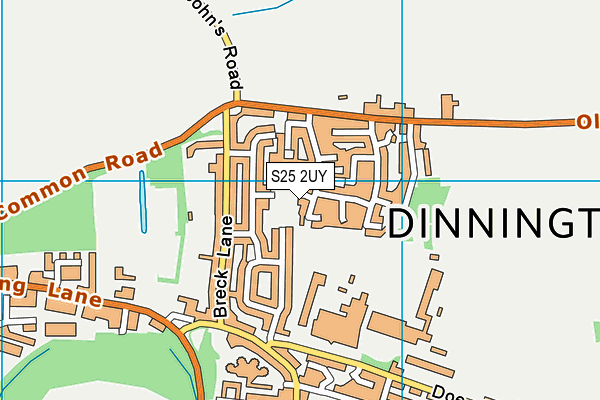 S25 2UY map - OS VectorMap District (Ordnance Survey)