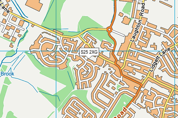 S25 2XG map - OS VectorMap District (Ordnance Survey)