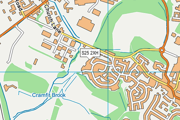 S25 2XH map - OS VectorMap District (Ordnance Survey)