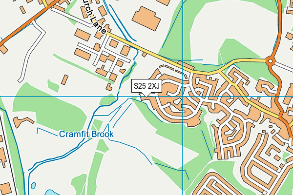 S25 2XJ map - OS VectorMap District (Ordnance Survey)