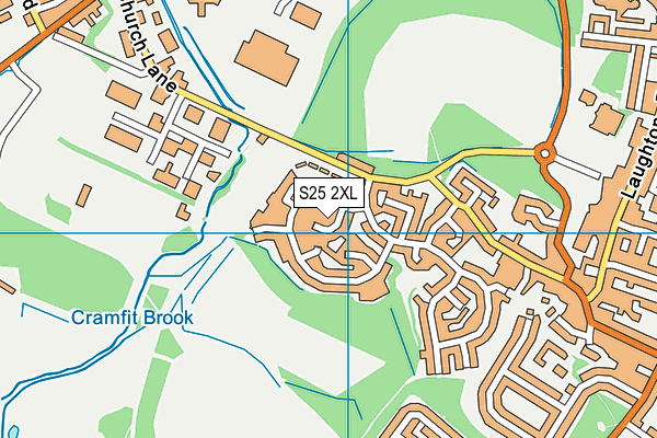 S25 2XL map - OS VectorMap District (Ordnance Survey)