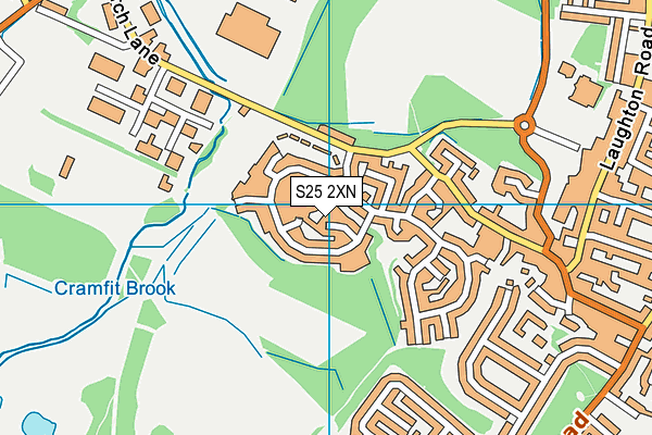 S25 2XN map - OS VectorMap District (Ordnance Survey)