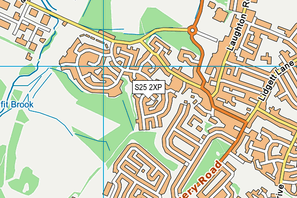 S25 2XP map - OS VectorMap District (Ordnance Survey)